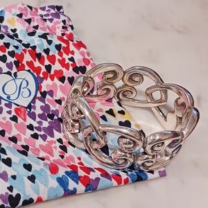 Brighton Interlock Heart Wide Bangle Bracelet Retired